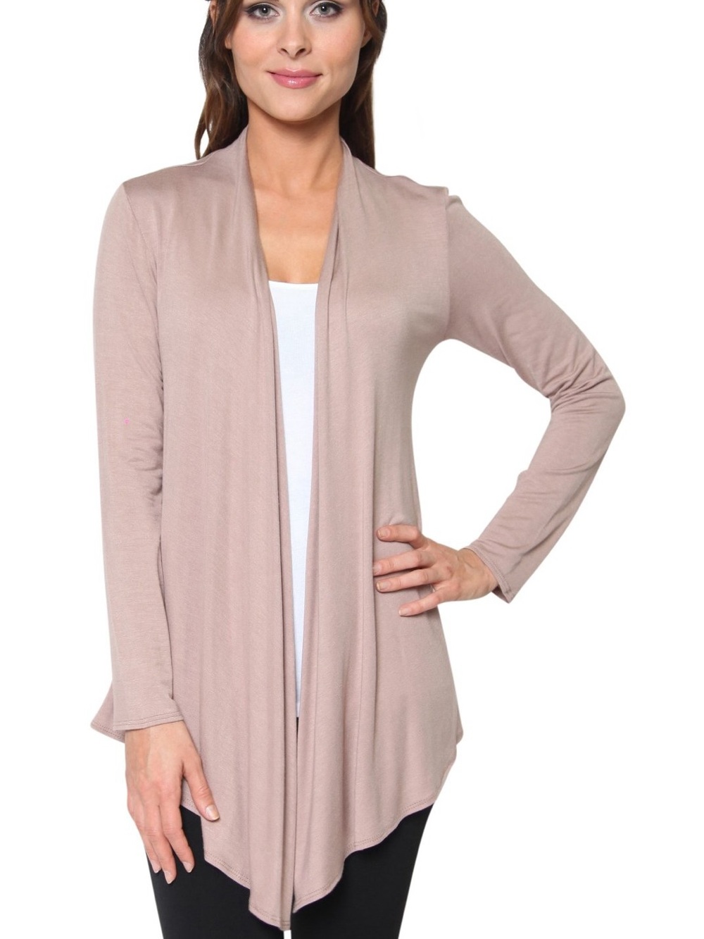 Free to Live Women's Light Weight Open Front Cardigan Sweater, L